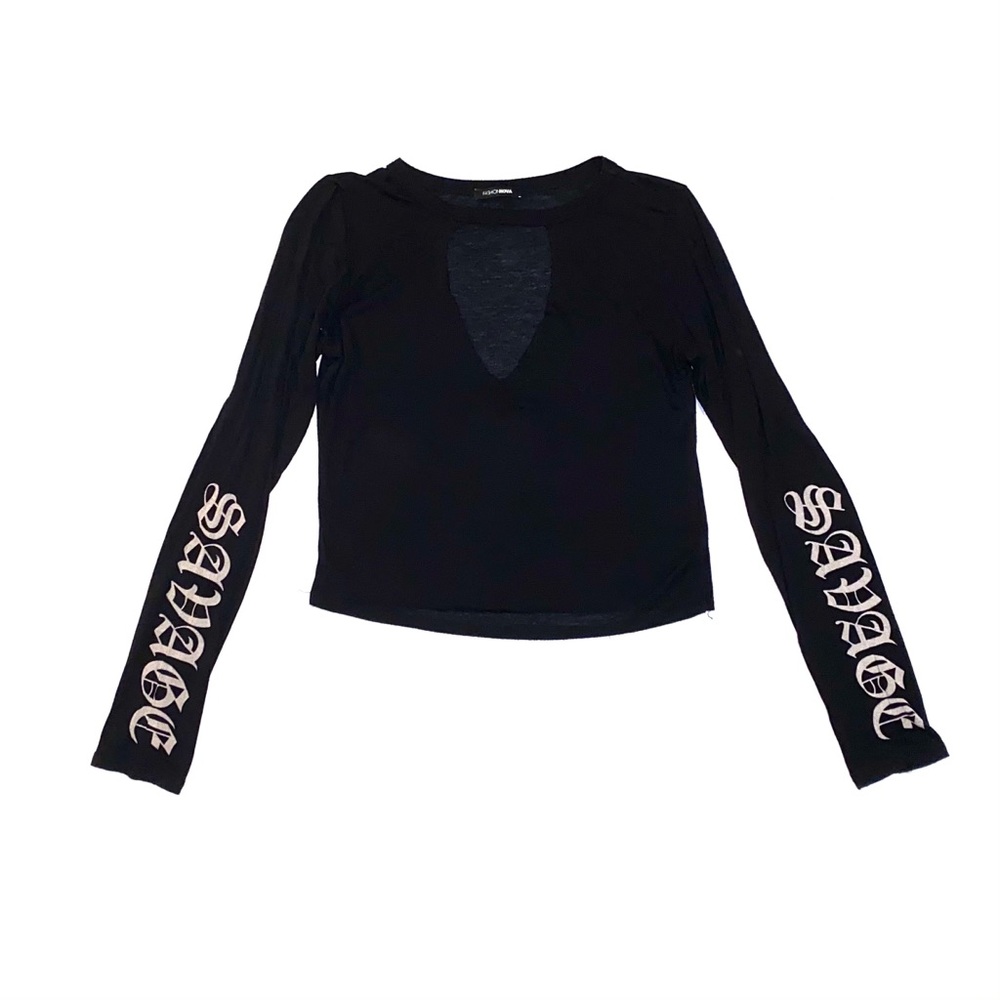 Fashion Nova Long Sleeve Crop Top